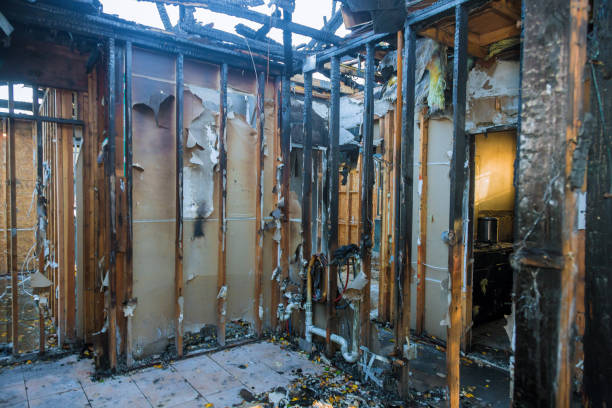 Professional Fire Damage Restoration technician working in Albertville, MN